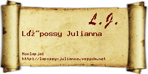 Lápossy Julianna névjegykártya