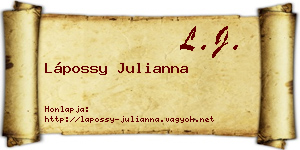 Lápossy Julianna névjegykártya